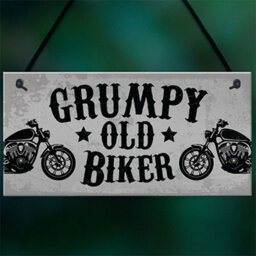 Red Ocean Grumpy Old Biker Novelty Hanging Man Cave Garage Sign For Motorbike Enthusiast Bike Accessories - thumbnail 5