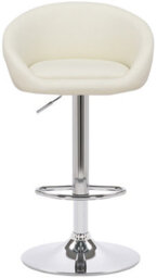 Lamboro Luca Single Kitchen Bar Stool, Chrome Footrest, Height Adjustable Swivel Gas Lift, Breakfast Bar & Home Barstool, Cream - thumbnail 3