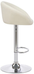 Lamboro Luca Single Kitchen Bar Stool, Chrome Footrest, Height Adjustable Swivel Gas Lift, Breakfast Bar & Home Barstool, Cream - thumbnail 2