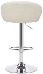Lamboro Luca Single Kitchen Bar Stool, Chrome Footrest, Height Adjustable Swivel Gas Lift, Breakfast Bar & Home Barstool, Cream - thumbnail 5