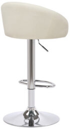 Lamboro Luca Single Kitchen Bar Stool, Chrome Footrest, Height Adjustable Swivel Gas Lift, Breakfast Bar & Home Barstool, Cream - thumbnail 4