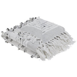 Beliani Blanket Yamalak Fabric 130 X 150 Cm Light Grey - thumbnail 1