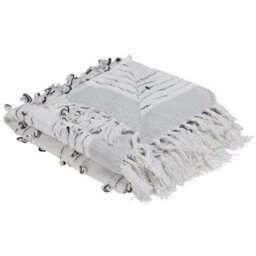 Beliani Blanket Yamalak Fabric 130 X 150 Cm Light Grey - thumbnail 4