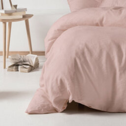 Linen House Nimes 100% Linen Duvet Cover Set, Single, Pink - thumbnail 4