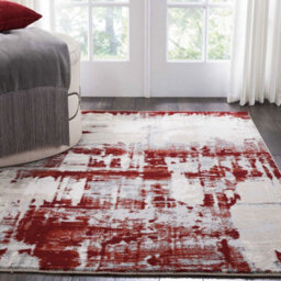 Red Luxurious Modern Easy To Clean Abstract Rug For Living Room, Bedroom - 282Cm X 389Cm - thumbnail 2