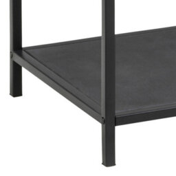 Furniture To Go Seaford Narrow Black Metal Bookcase With 3 Glass Shelves - thumbnail 6