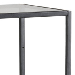 Furniture To Go Seaford Narrow Black Metal Bookcase With 3 Glass Shelves - thumbnail 4