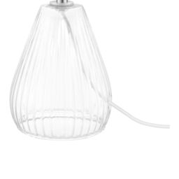 Teardrop Gloss Pink & Clear Glass Fabric Led Table Lamp - thumbnail 6