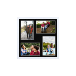AK Frames 12X12 White Sleek Multi Photo Frame With Black Mount - Holds 4 Apertures (4X) 6X4 Photos - thumbnail 1