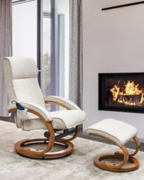 Beliani Massage Chair Hero With Footstool Fabric Light Beige - thumbnail 2