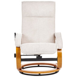 Beliani Massage Chair Hero With Footstool Fabric Light Beige - thumbnail 4