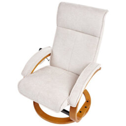 Beliani Massage Chair Hero With Footstool Fabric Light Beige - thumbnail 6