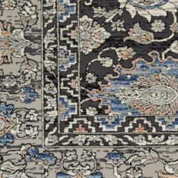Grey/blue Luxurious Traditional Bordered Floral Rug Easy To Clean Living Room And Bedroom-244Cm X 305Cm - thumbnail 3