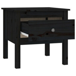 Berkfield Durable Side Table Black 50X50X49 Cm Solid Wood Pine - thumbnail 7