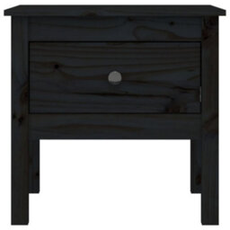 Berkfield Durable Side Table Black 50X50X49 Cm Solid Wood Pine - thumbnail 6