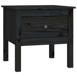 Berkfield Durable Side Table Black 50X50X49 Cm Solid Wood Pine