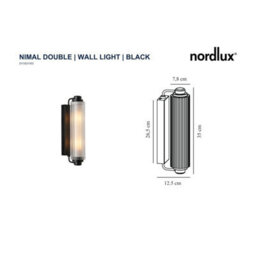 Nordlux Nimal Plastic Wall Light Bathroom Safe Black,mains - thumbnail 6