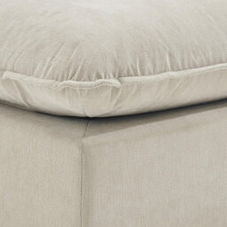Furniturebox Uk Echo Cream Linen-Look Fabric Footstool - thumbnail 3