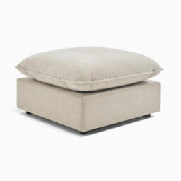Furniturebox Uk Echo Cream Linen-Look Fabric Footstool - thumbnail 5