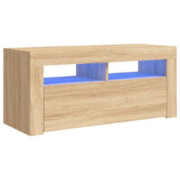 Vidaxl Tv Cabinet With Led Lights Sonoma Oak 90X35X40 Cm - thumbnail 1