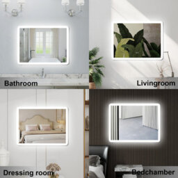 Probaty Bathrooms 1000X600mm Bathroom 3 Colors Dimmable Led Mirror With Bluetooth And Memory Function,anti-Fog Wall Mounted Vanity Backlit Mirror - thumbnail 6