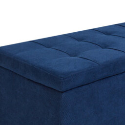 Beliani Retro Fabric Ottoman Navy Blue Orem - thumbnail 6