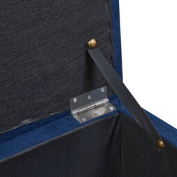 Beliani Retro Fabric Ottoman Navy Blue Orem - thumbnail 7