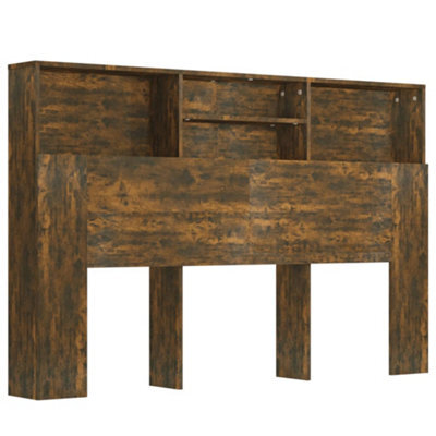 Vidaxl Headboard Cabinet Smoked Oak 160X19X103.5 Cm - image 1