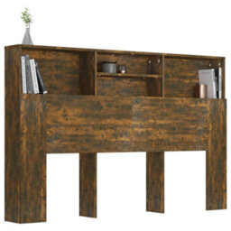 Vidaxl Headboard Cabinet Smoked Oak 160X19X103.5 Cm - thumbnail 4
