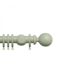 Premium 35mm Wooden Curtain Pole Set - Light Grey 240Cm