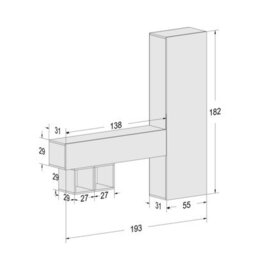 Decorotika Lecce Moduler Modern Tv Unit Wall Mount Customizable Layout High Gloss White - thumbnail 6