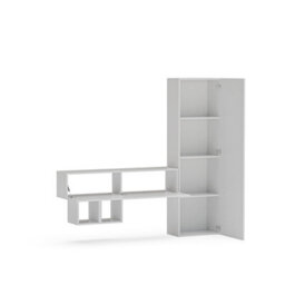 Decorotika Lecce Moduler Modern Tv Unit Wall Mount Customizable Layout High Gloss White - thumbnail 5