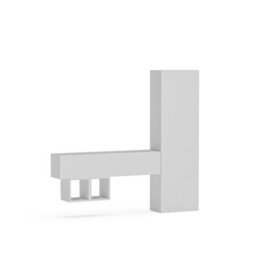 Decorotika Lecce Moduler Modern Tv Unit Wall Mount Customizable Layout High Gloss White - thumbnail 4