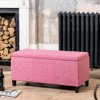 Henbury Fabric Storage Ottoman - Pink - image 1