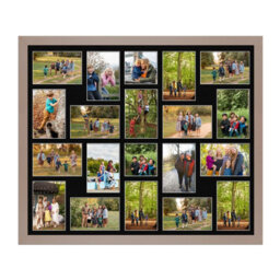 AK Frames 80X70Cm Rose Gold Modern Multi Photo Frame With Black Mount - Holds 20 Apertures (18X) 6X4, (2X) 4X4 Photos - thumbnail 1