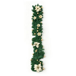 Living And Home 2.7M Artificial Christmas Garland With Led Lights Gold Flower Ball Indoor Holiday Decoration - thumbnail 5