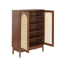 Sweeek - 2-Door Shoe Storage Cabinet Walnut 78X37X114 Cm - Judith - thumbnail 7