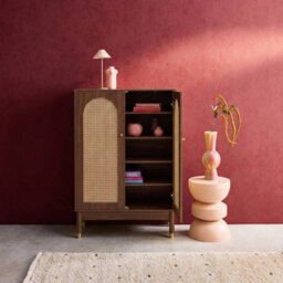 Sweeek - 2-Door Shoe Storage Cabinet Walnut 78X37X114 Cm - Judith - thumbnail 4