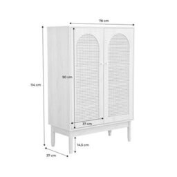 Sweeek - 2-Door Shoe Storage Cabinet Walnut 78X37X114 Cm - Judith - thumbnail 5