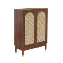 Sweeek - 2-Door Shoe Storage Cabinet Walnut 78X37X114 Cm - Judith - thumbnail 2