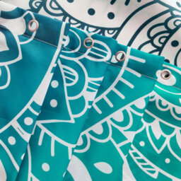 Neel Blue Mandala Shower Curtain Polyester Fabric Bathroom Curtain Mould & Mildew Resistant With 12 Curtain Hook - thumbnail 2