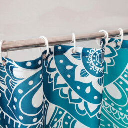 Neel Blue Mandala Shower Curtain Polyester Fabric Bathroom Curtain Mould & Mildew Resistant With 12 Curtain Hook - thumbnail 8