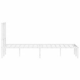 Berkfield Metal Bed Frame Without Mattress With Headboard White 120X190Cm - thumbnail 6