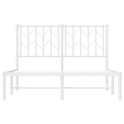 Berkfield Metal Bed Frame Without Mattress With Headboard White 120X190Cm - thumbnail 5