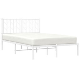 Berkfield Metal Bed Frame Without Mattress With Headboard White 120X190Cm - thumbnail 3