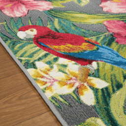 Multicoloured  Outdoor Rug, Floral Stain-Resistant Rug For Patio Decks Garden, Modern Outdoor Area Rug-120Cm X 170Cm - thumbnail 4