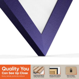 "16X16"" Purple Sleek Vinyl Record Frame With White Mount For 12 Inch Lp Disc - Ak Frames" - thumbnail 3