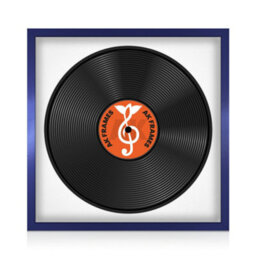 "16X16"" Purple Sleek Vinyl Record Frame With White Mount For 12 Inch Lp Disc - Ak Frames"
