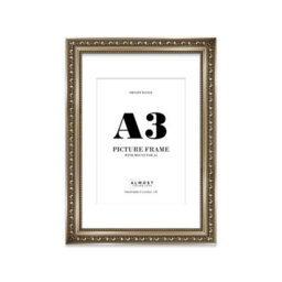 A3 Gunmetal  Ornate Picture Frame (42 X 29.7Cm) With Mount For A4 Poster, Photo, Artwork, Gallery Wall Or Print - thumbnail 1