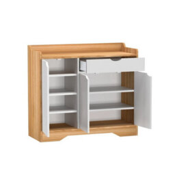 White Shoe Storage Cabinet Unit Cupboard Hallway Furniture Living Room Shoe Rack Natural - thumbnail 3